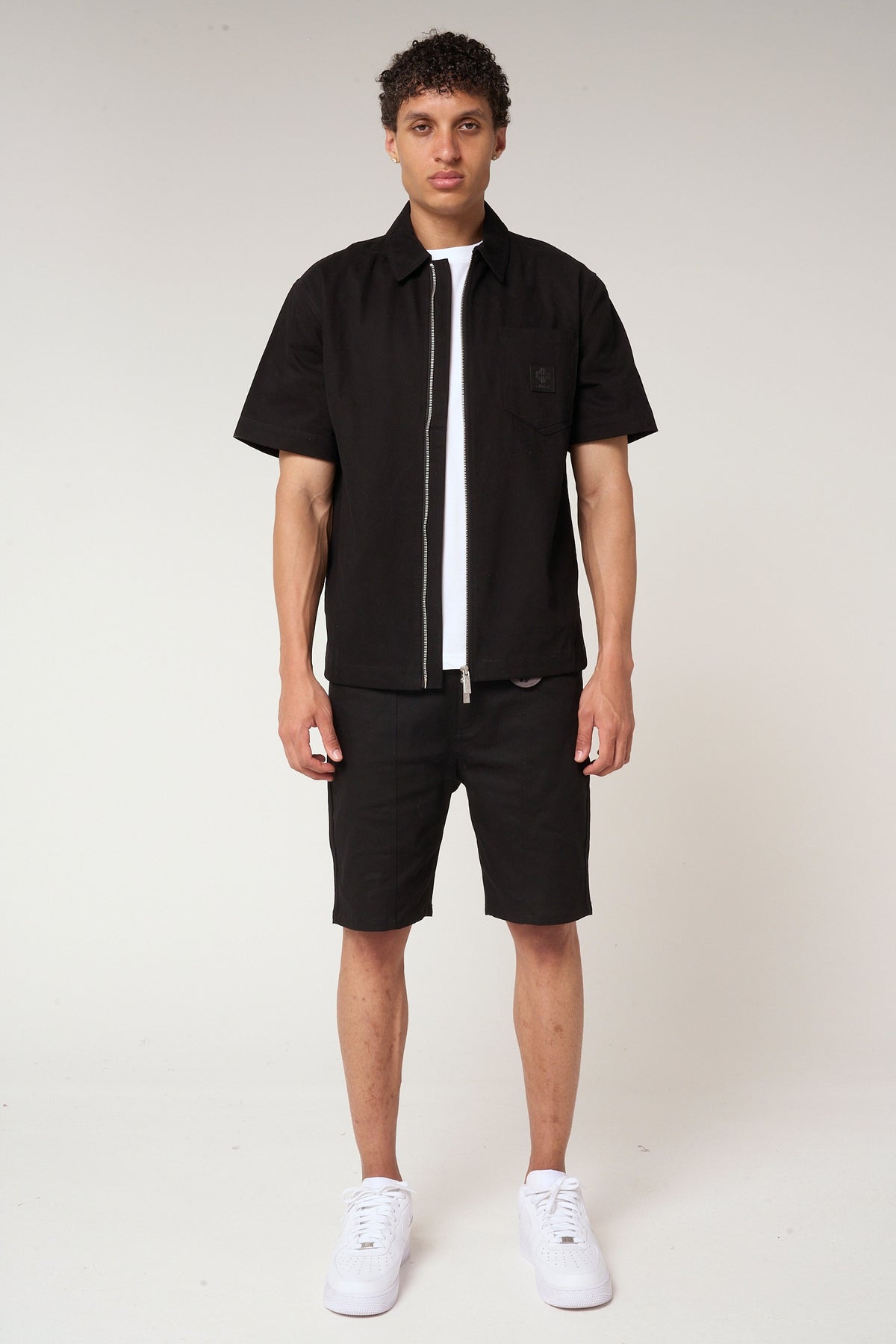 Ornell Cotton Twill Overshirt Black