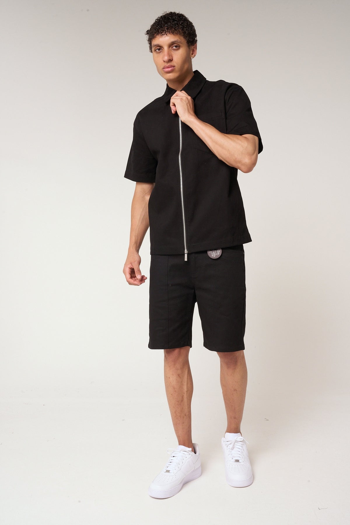 Ornell Cotton Twill Overshirt Black