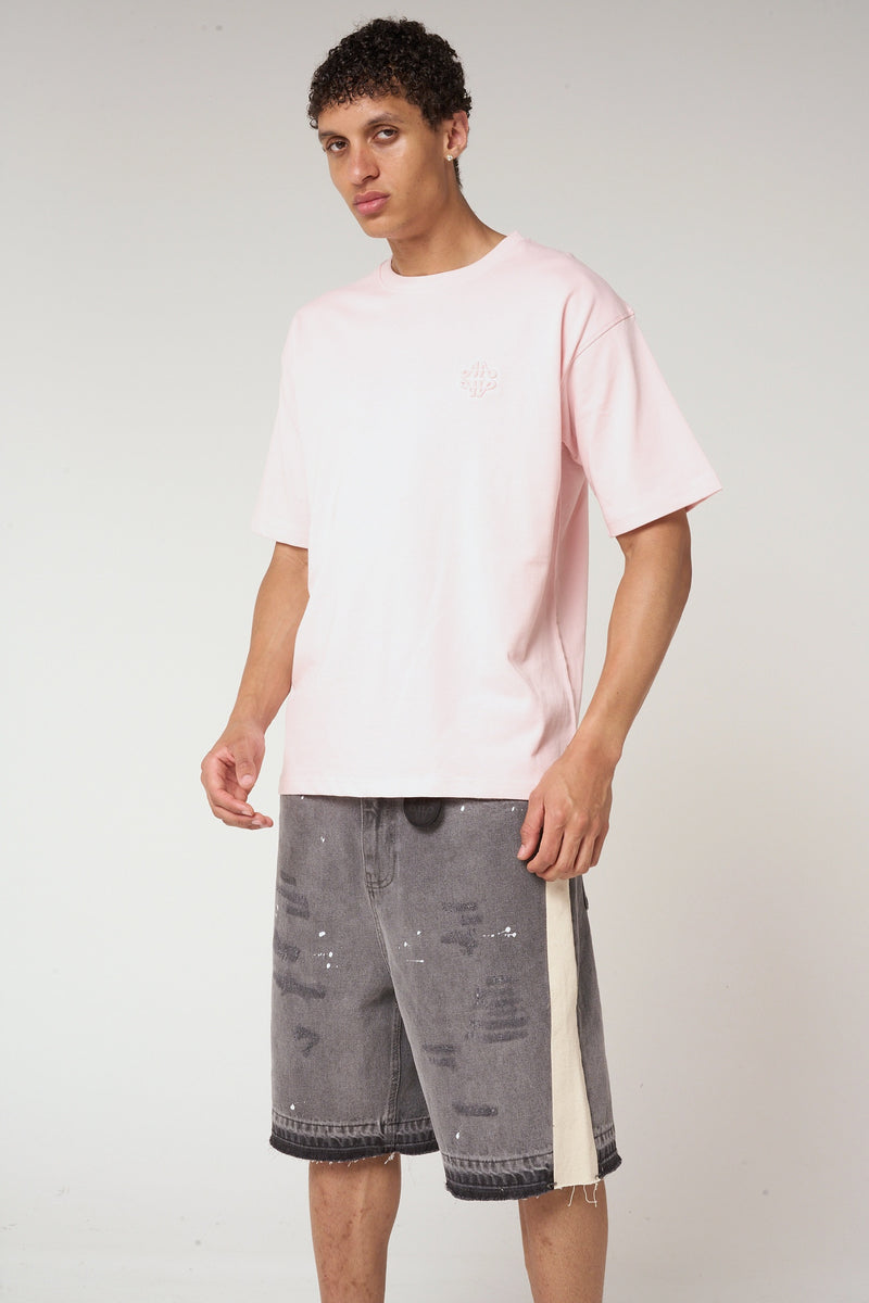 Karim Emblem Logo T Shirt Pink