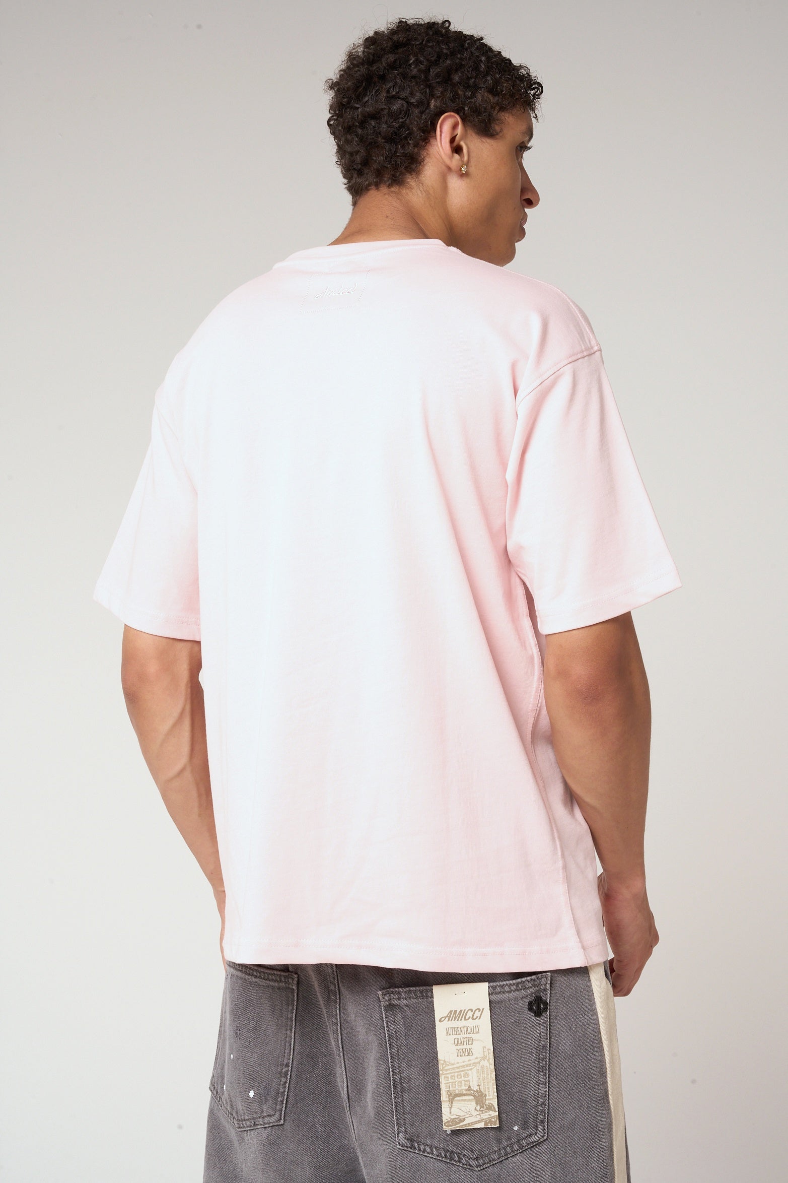 Karim Embossed Logo T Shirt Pink