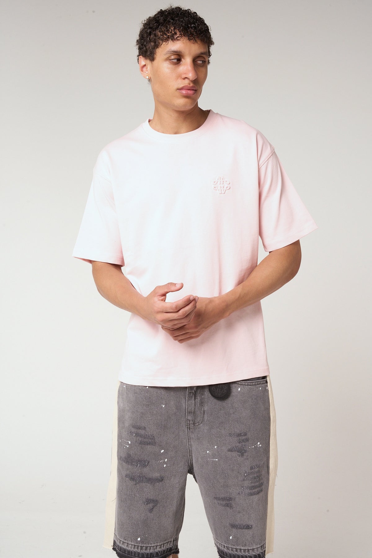 Karim Emblem Logo T Shirt Pink
