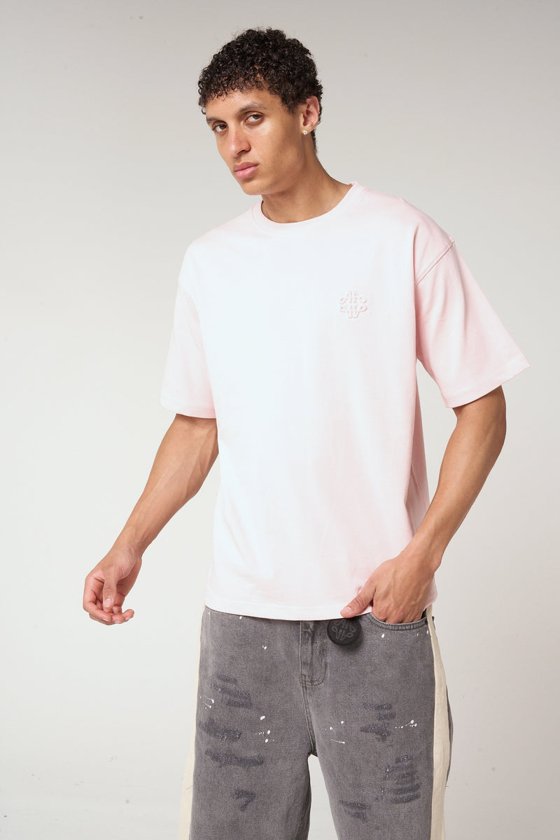 Karim Emblem Logo T Shirt Pink