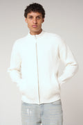Mesa Ribbed Zip-Through Jacket White