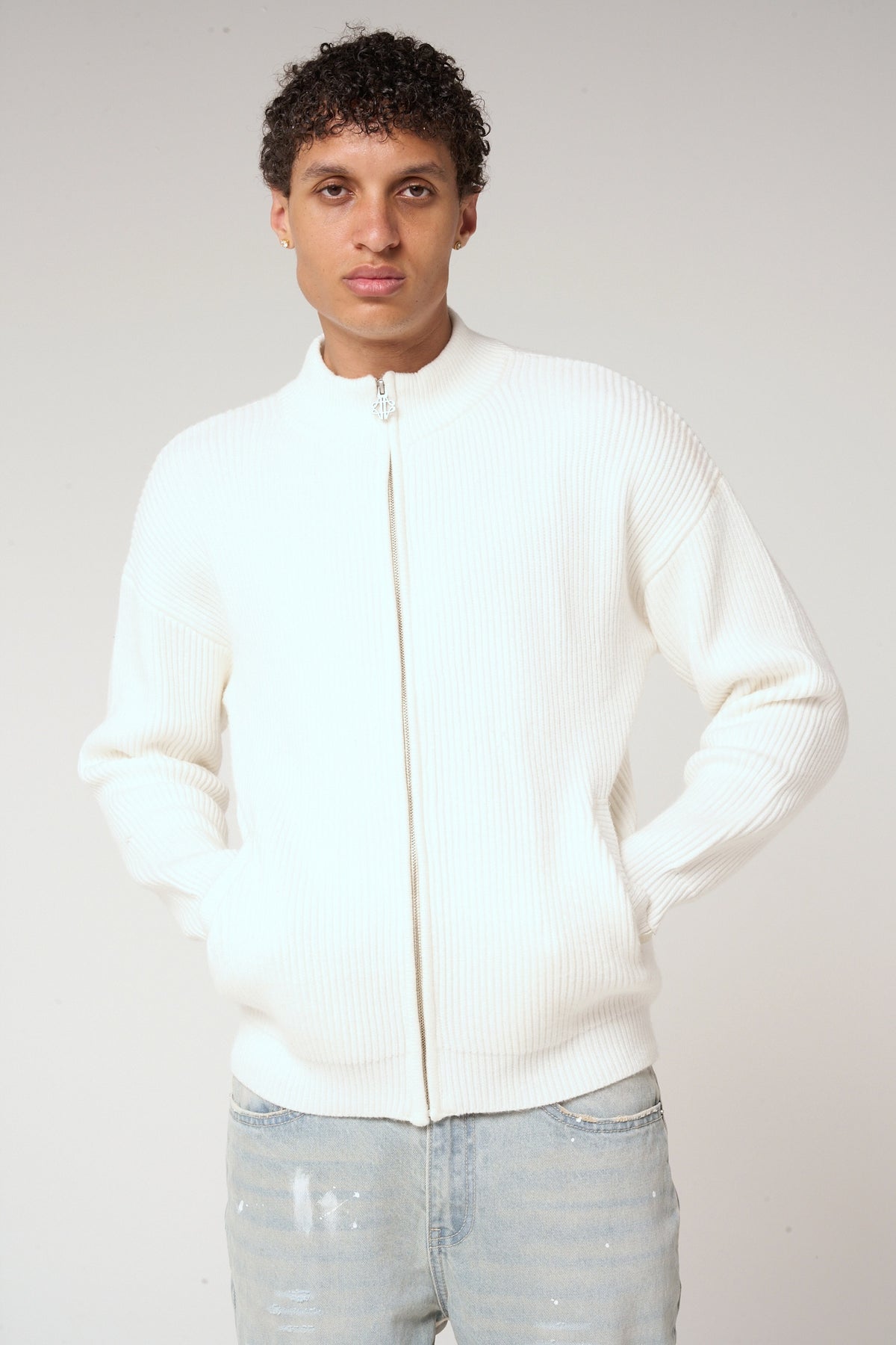 Mesa Ribbed Zip Through Sweater