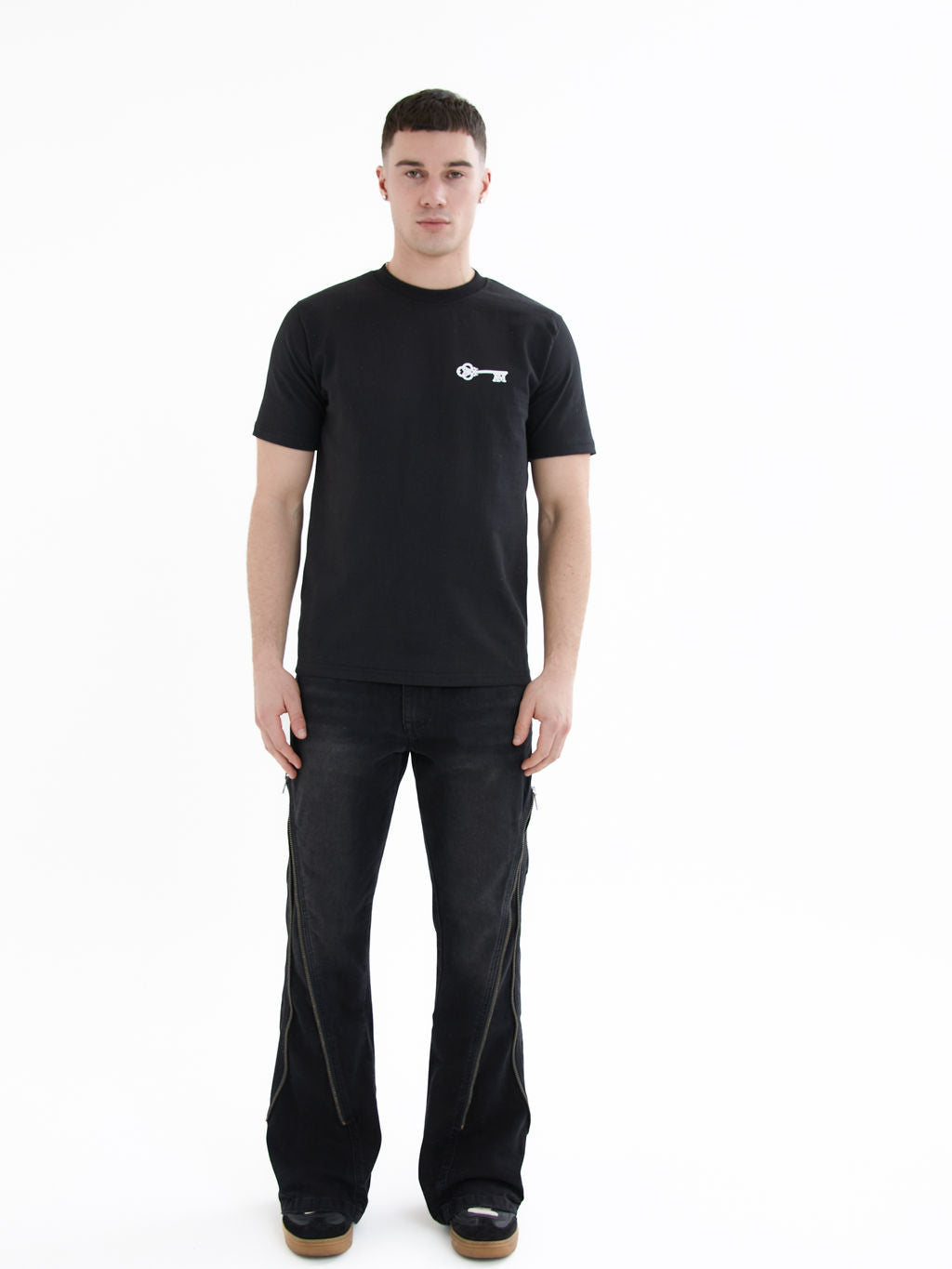 Lorient Zipped Flare Jeans Schwarz