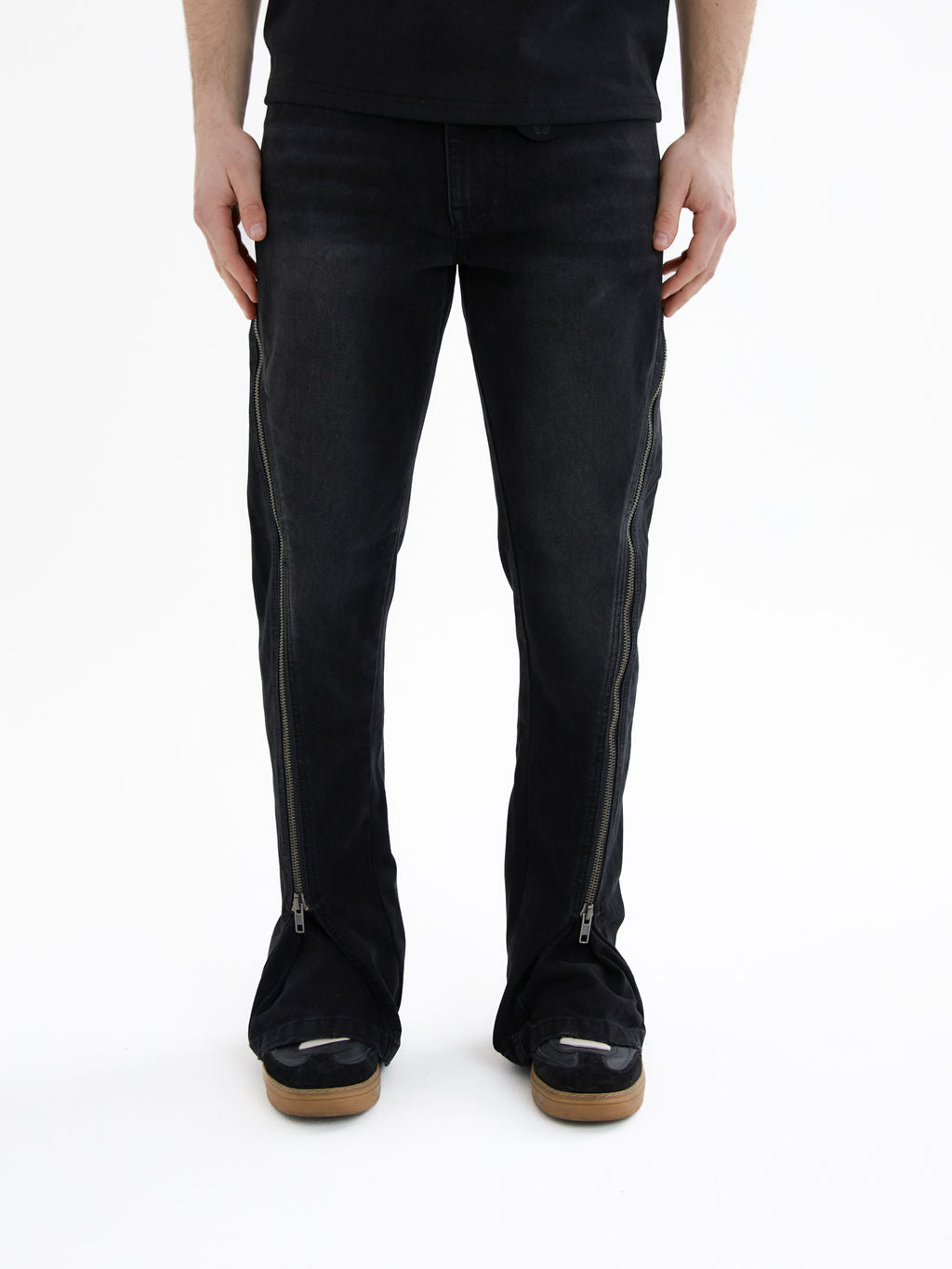 Lorient Zipped Flare Jeans Schwarz