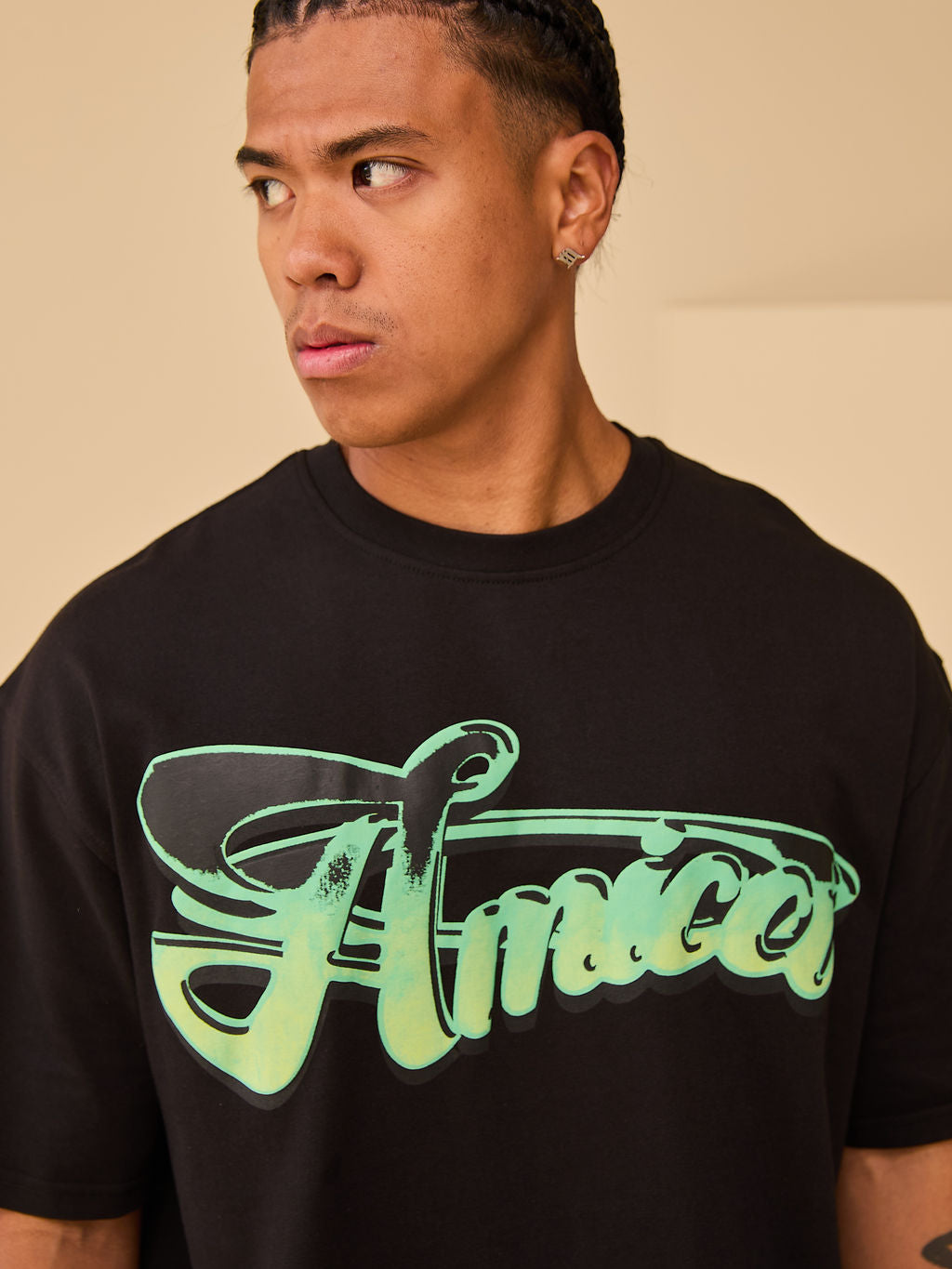 Verdent Grafik T-Shirt Schwarz