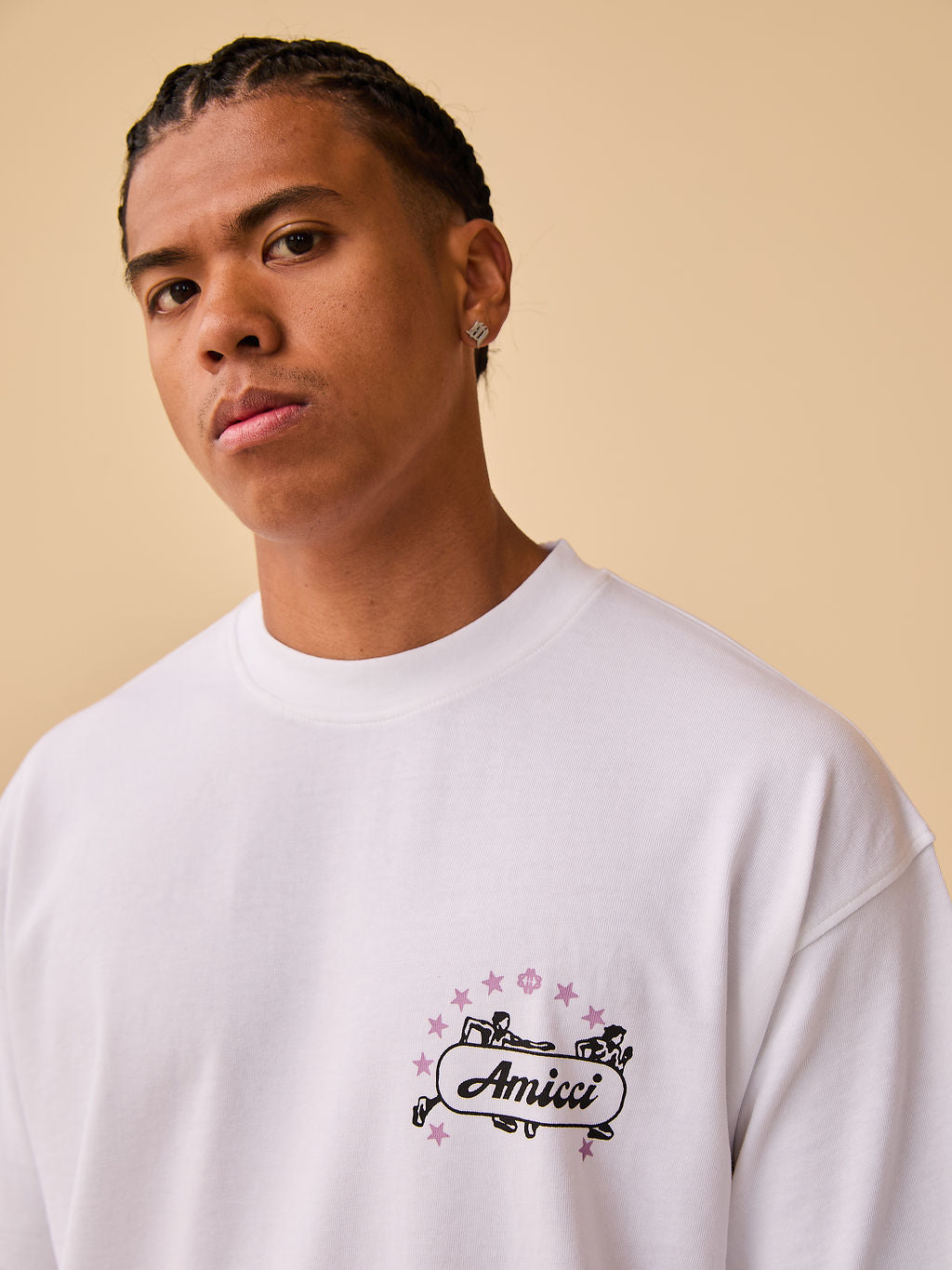 Hasten Grafik T-Shirt Weiß