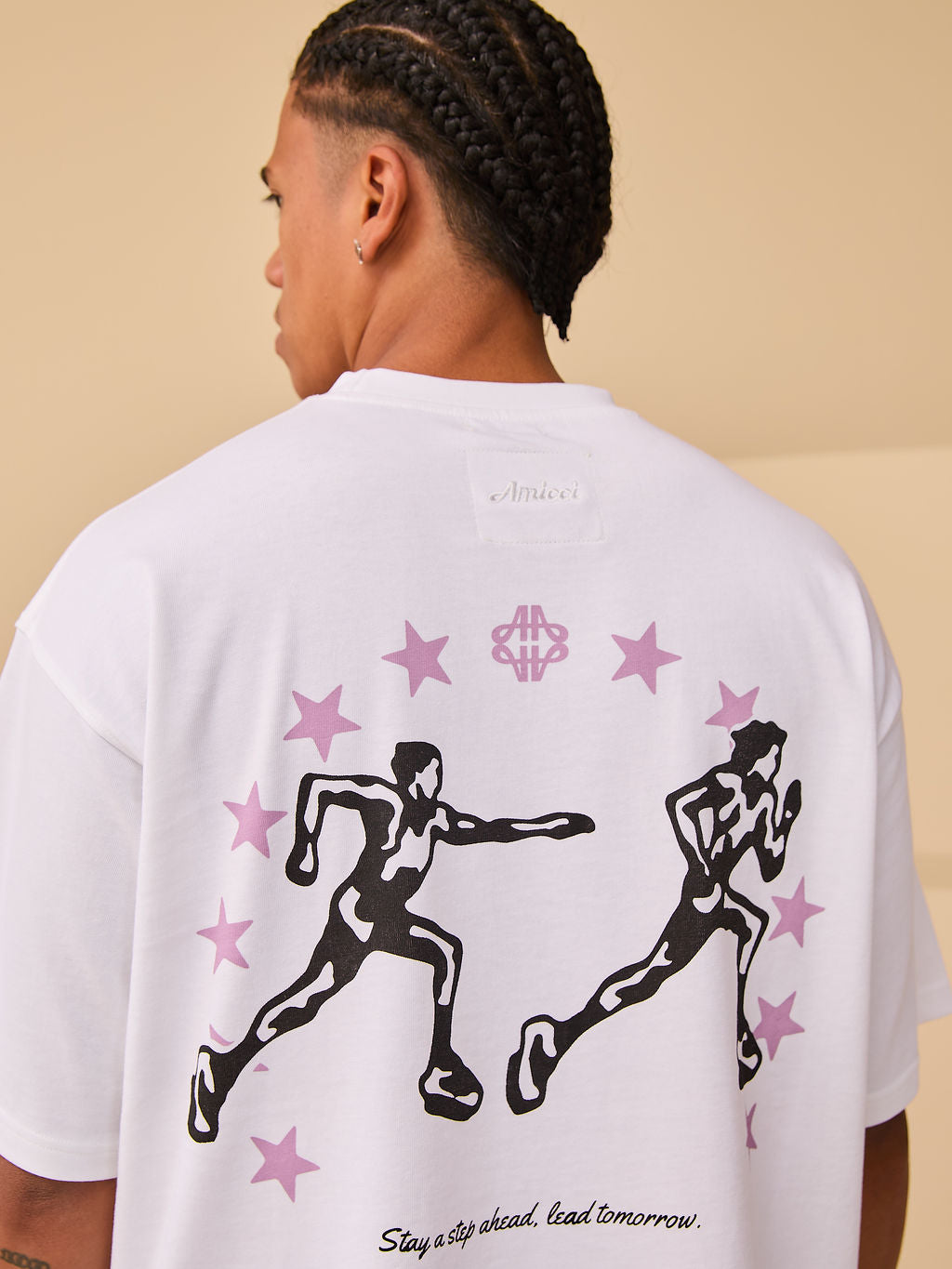 Hasten Grafik T-Shirt Weiß