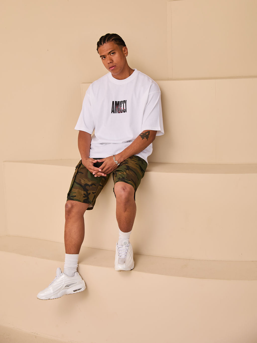 Sniper Grafik T-Shirt Weiß