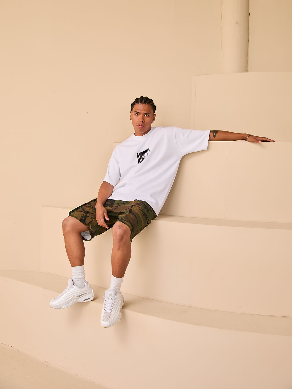 Sniper Grafik T-Shirt Weiß