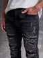 Rocco Schwer Gerissene Schwarze Skinny Jeans