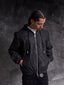 Rafel Leather Zip  Hoodie Black