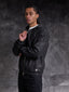 Rafel Leather Zip  Hoodie Black