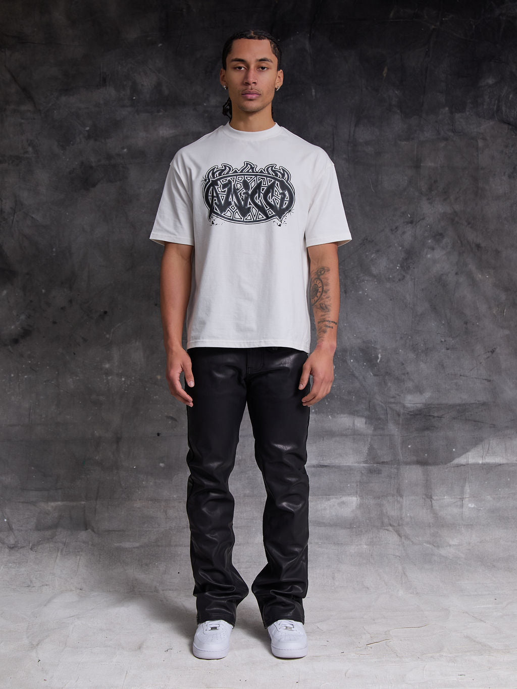 Pantalon en cuir noir Dario