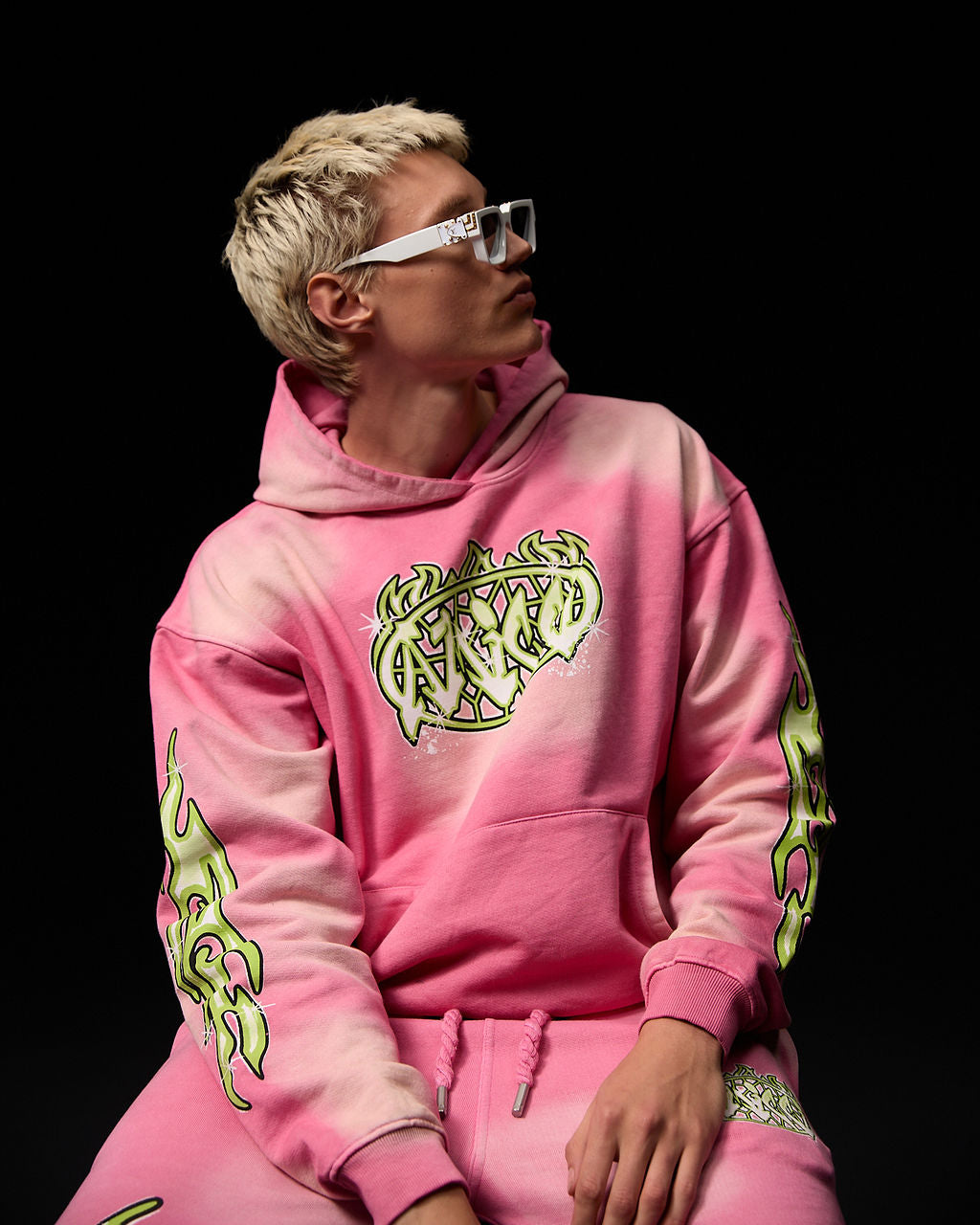 Paola Grafische Hoodie Roze