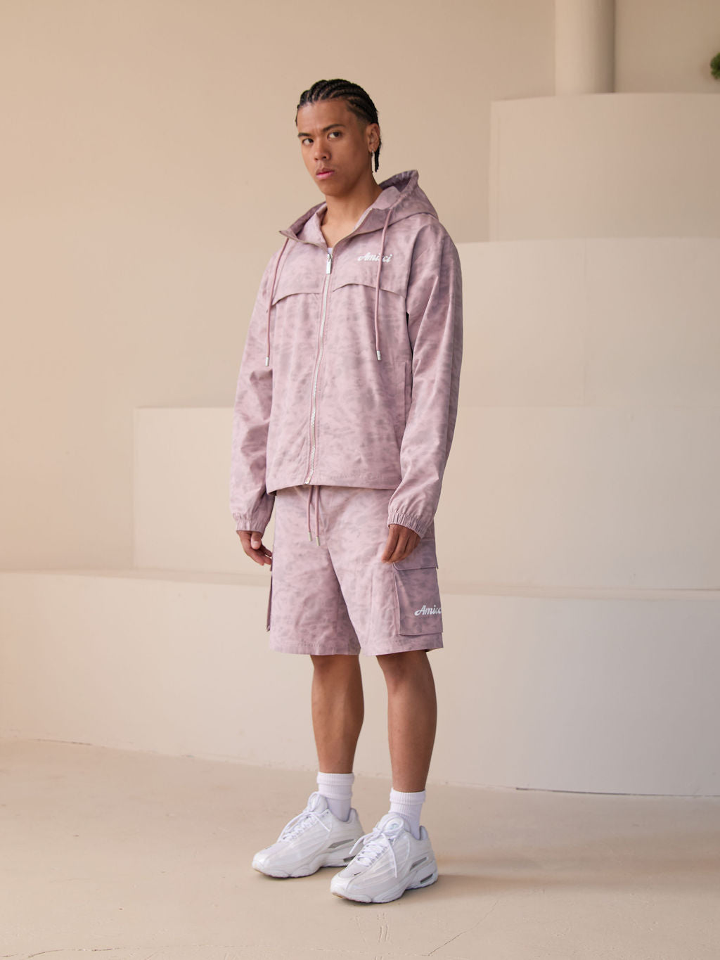 Pantalones Cortos con Patrón Almería Rosa