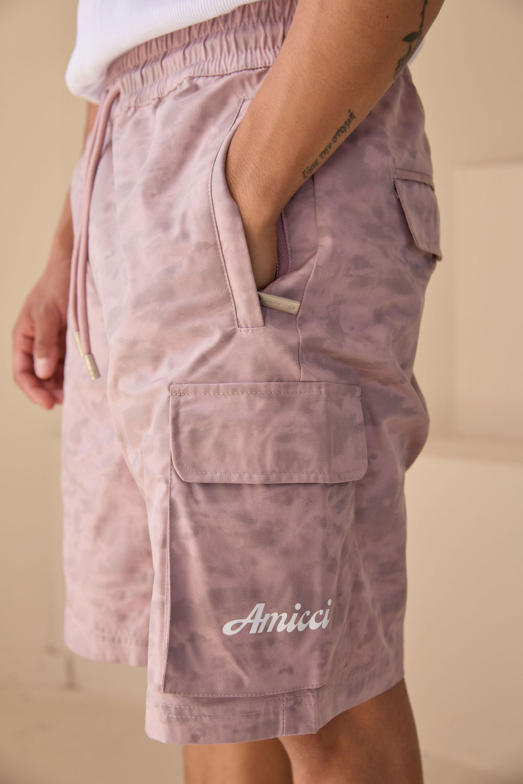 Pantalones Cortos con Patrón Almería Rosa