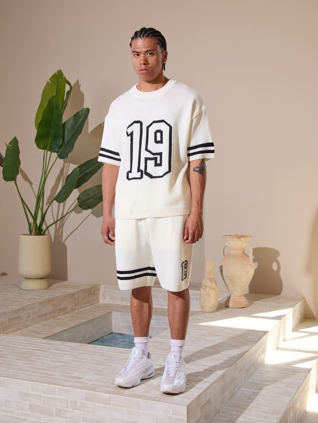 T-shirt en jersey tricoté Nantes blanc