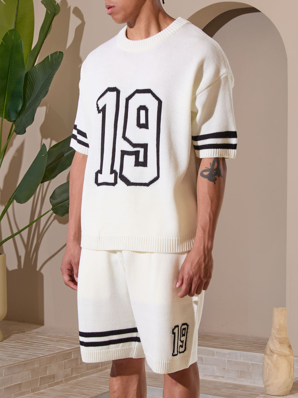 T-shirt en jersey tricoté Nantes blanc