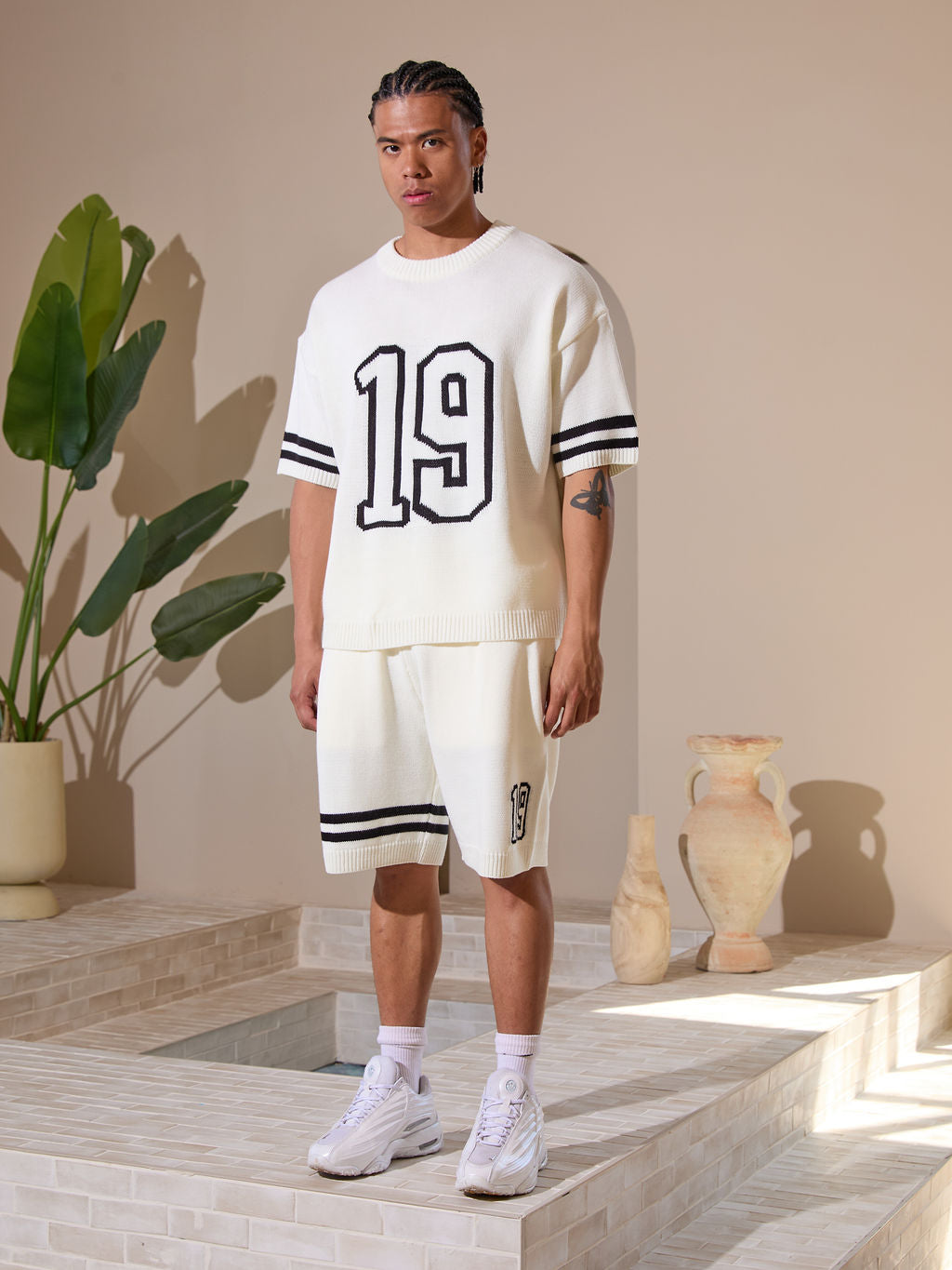 Shorts en jersey tricoté blancs Nantes