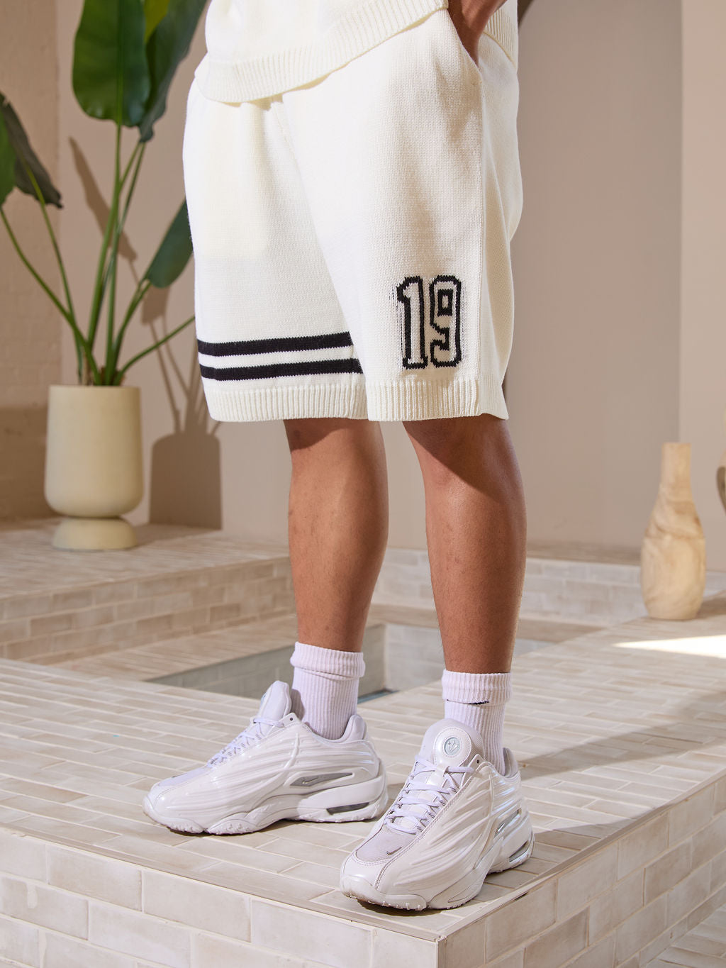 Shorts en jersey tricoté blancs Nantes