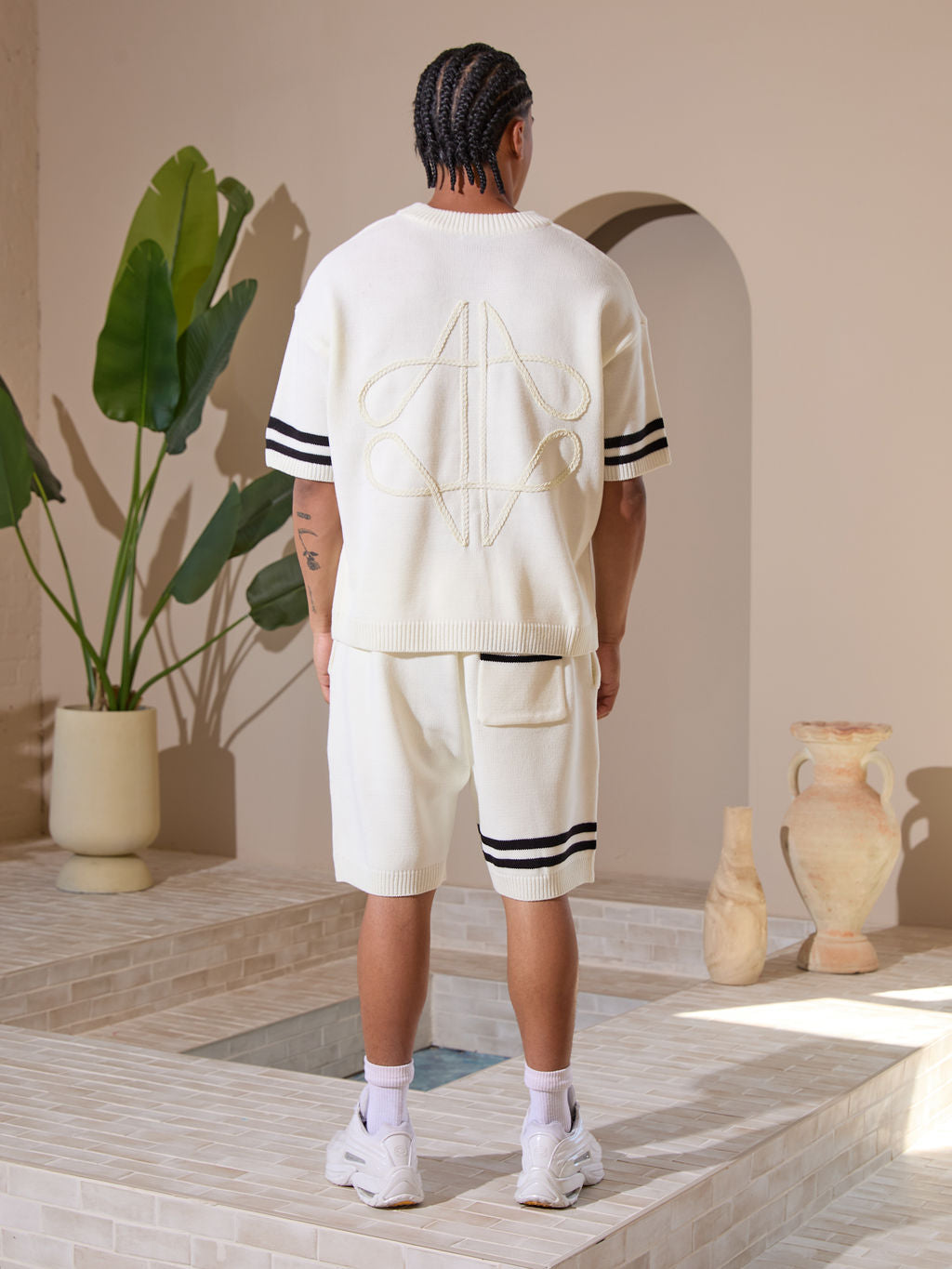 T-shirt en jersey tricoté Nantes blanc