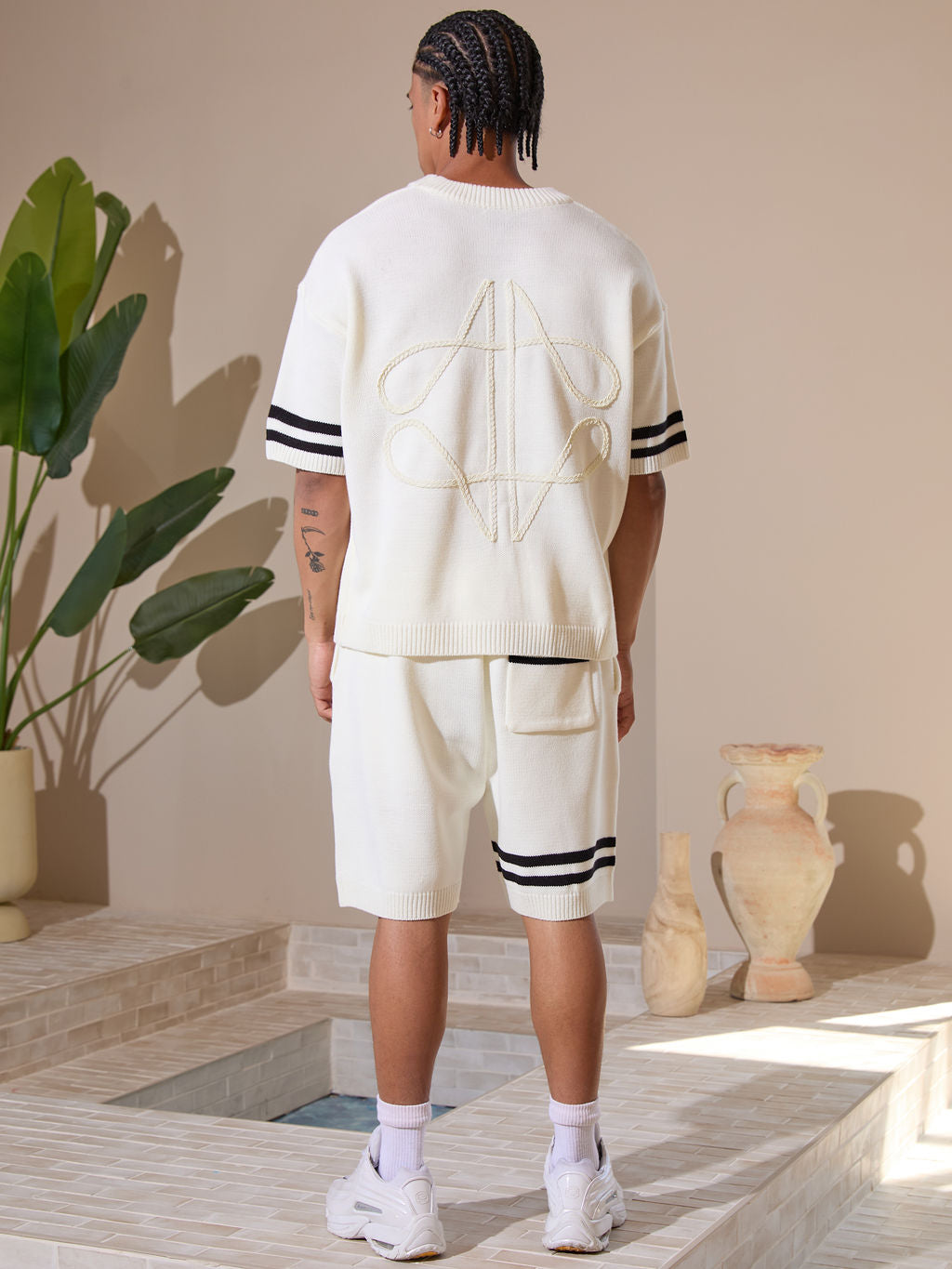 Shorts en jersey tricoté blancs Nantes