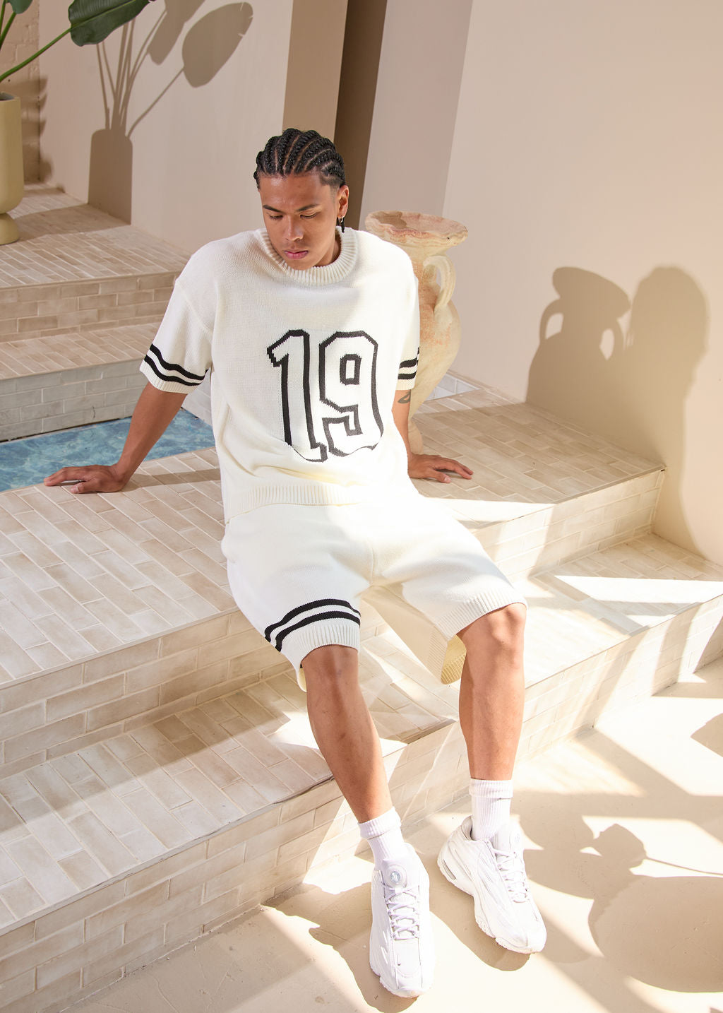 T-shirt en jersey tricoté Nantes blanc