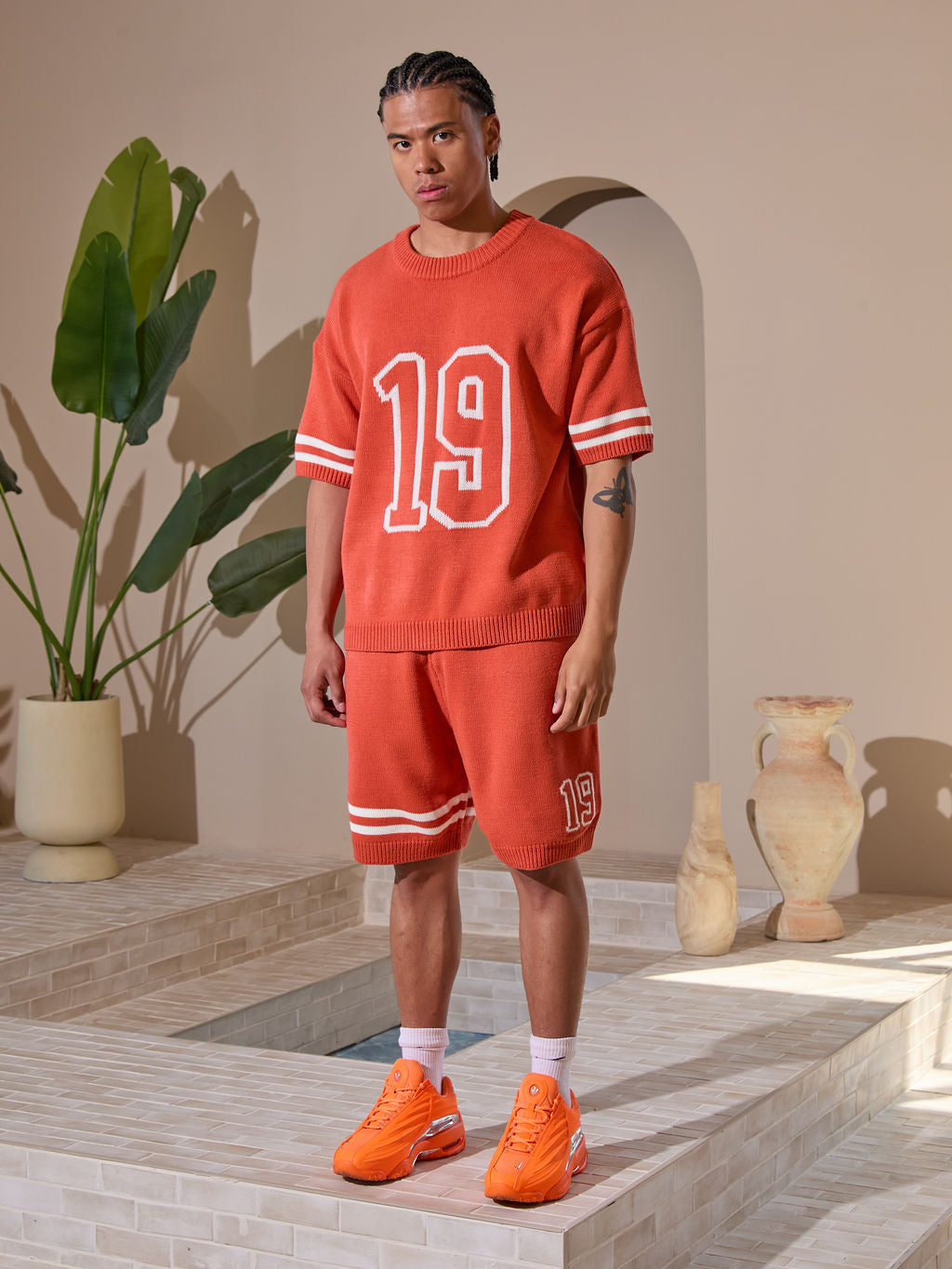 Conjunto de punto Nantes naranja