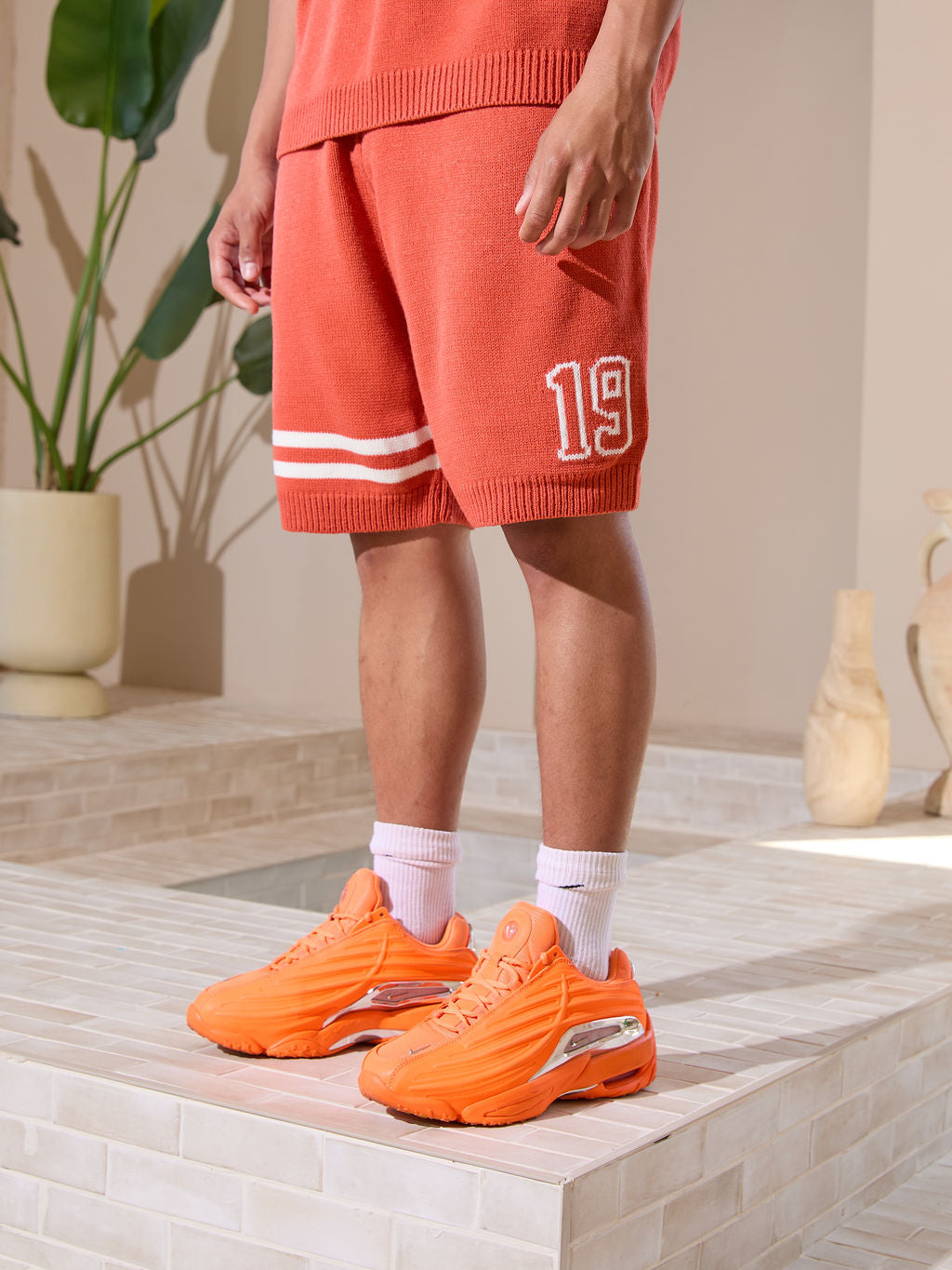 Nantes gestrickte Shorts Orange
