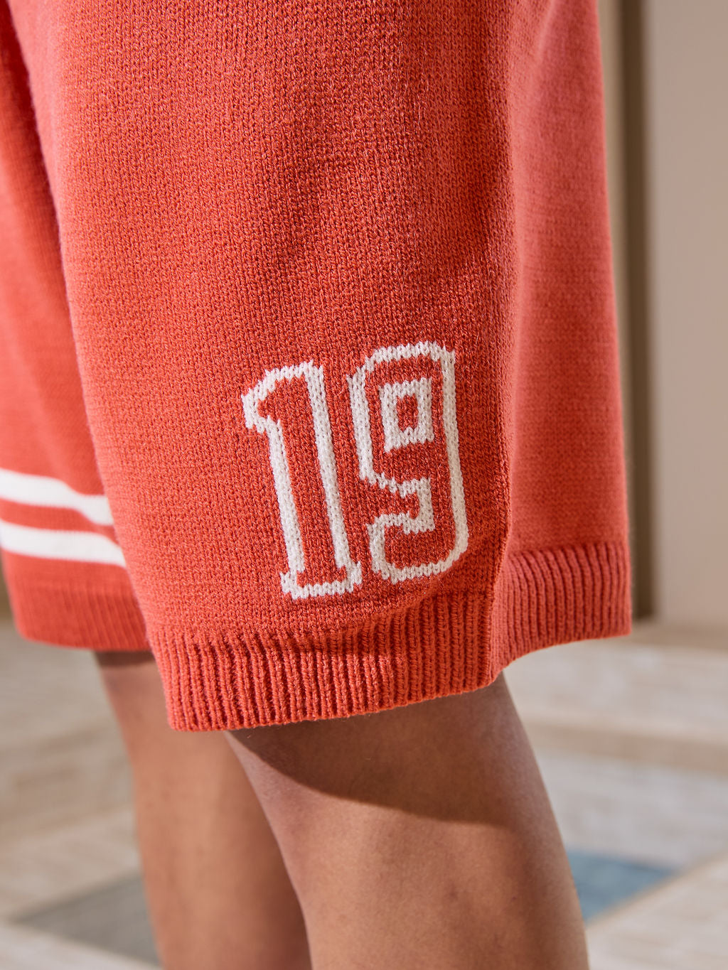 Nantes gestrickte Shorts Orange