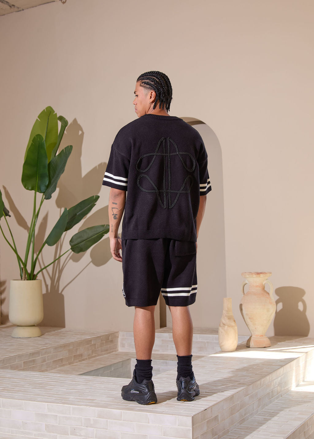 Nantes Strickshorts Schwarz