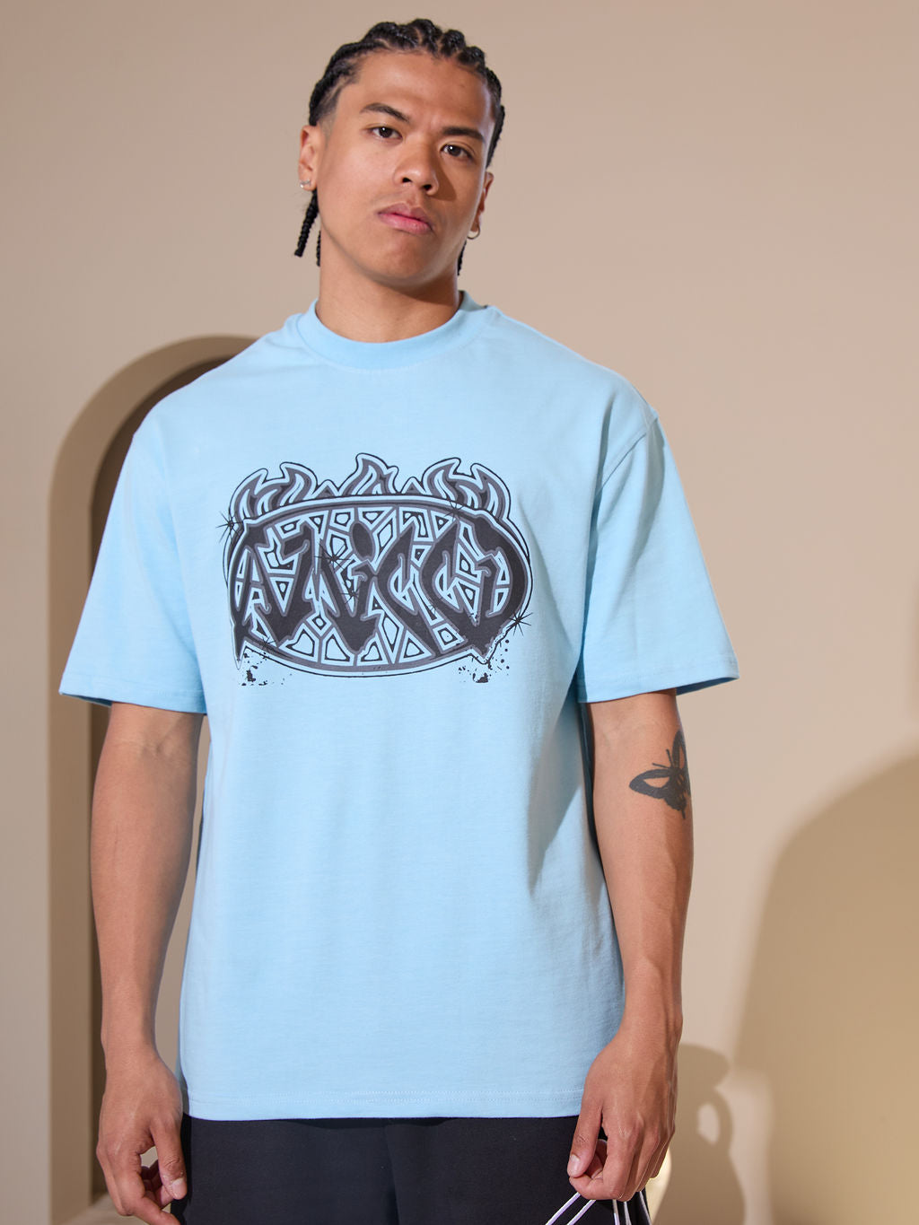 Vallea Grafik-T-Shirt Blau