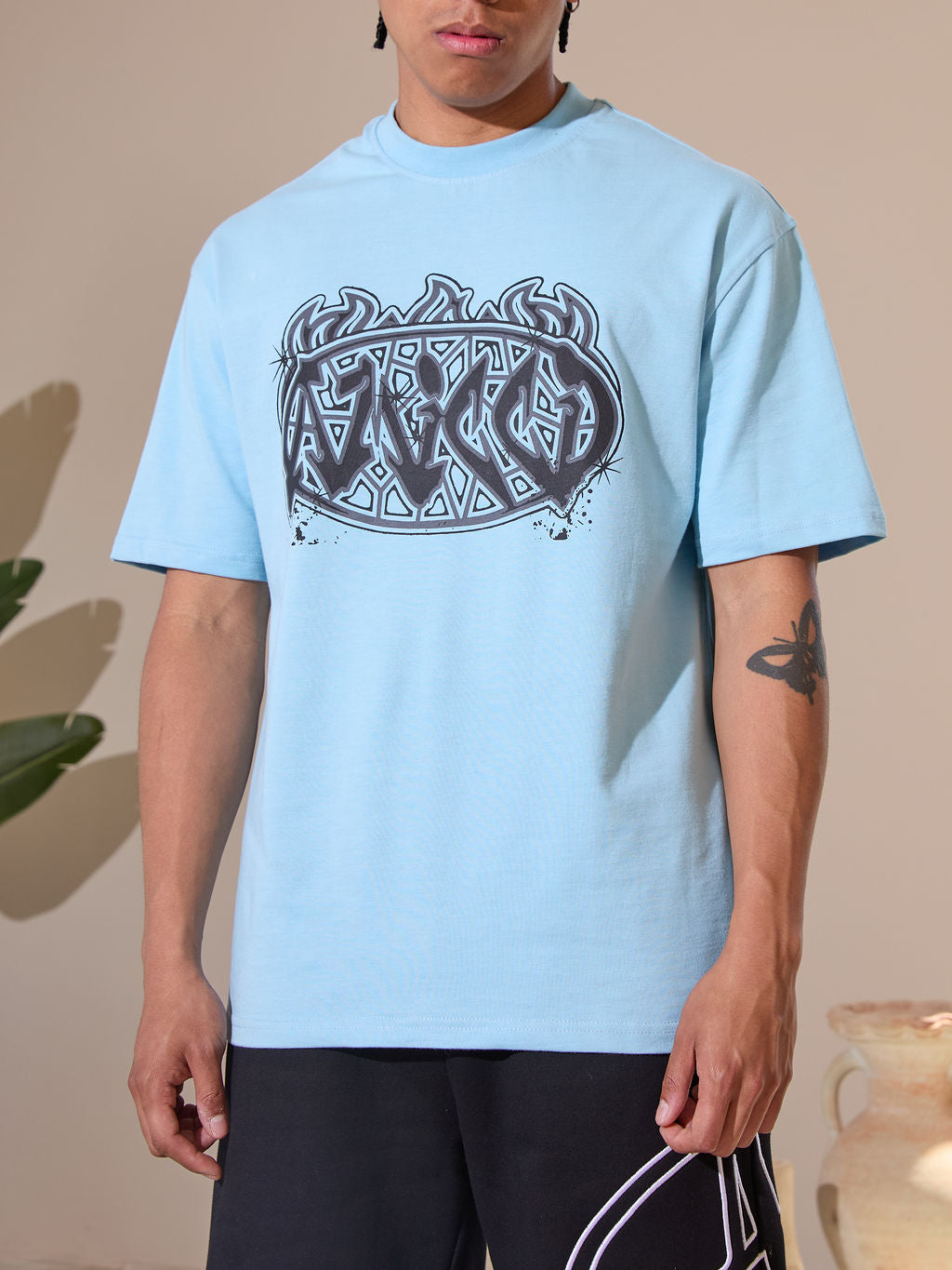 Vallea Grafik-T-Shirt Blau