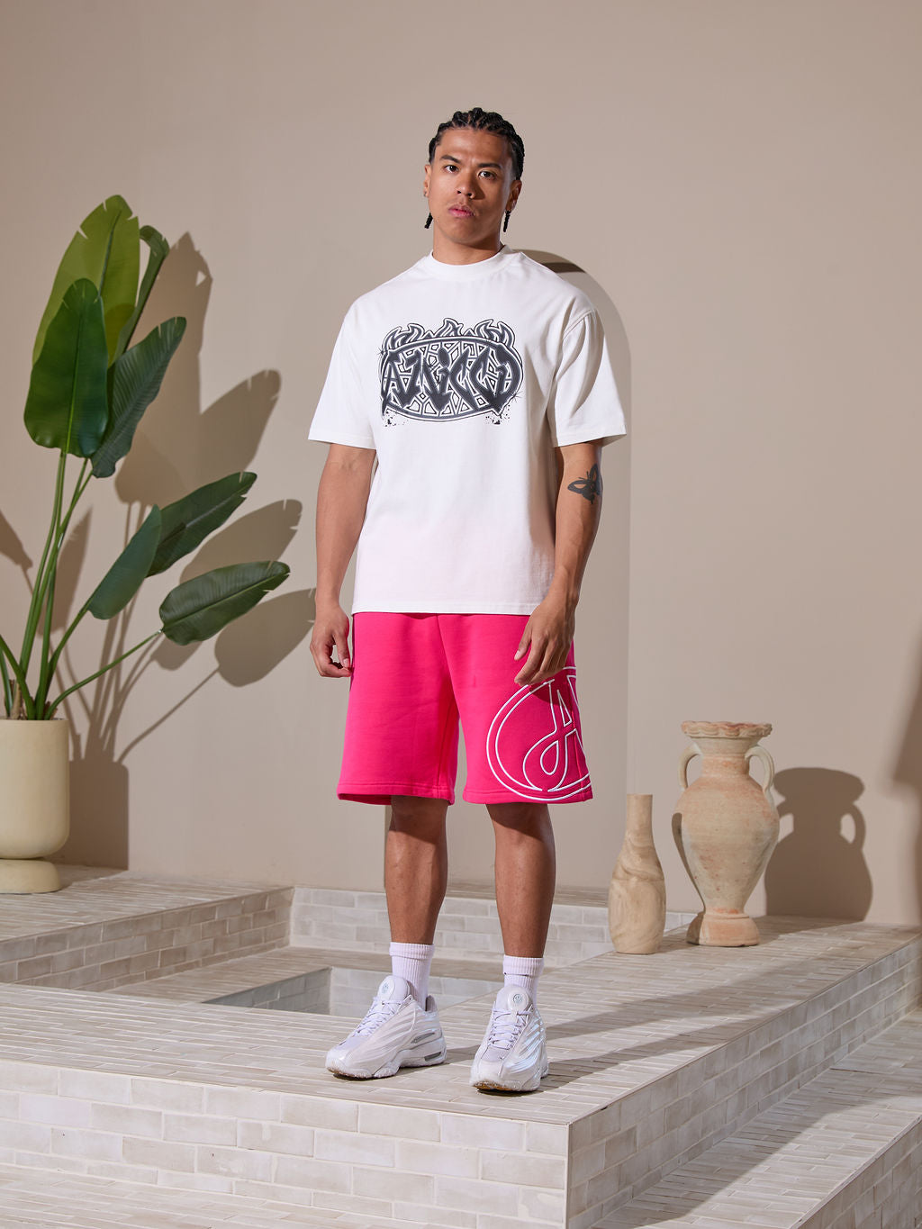 Vallea Grafik-T-Shirt Weiß