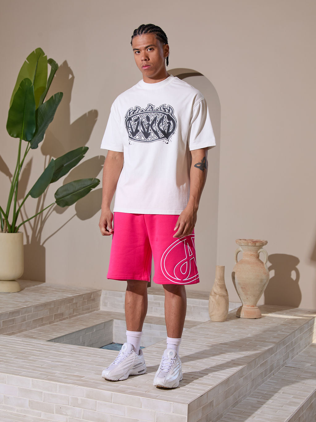 Vallea Grafik-T-Shirt Weiß