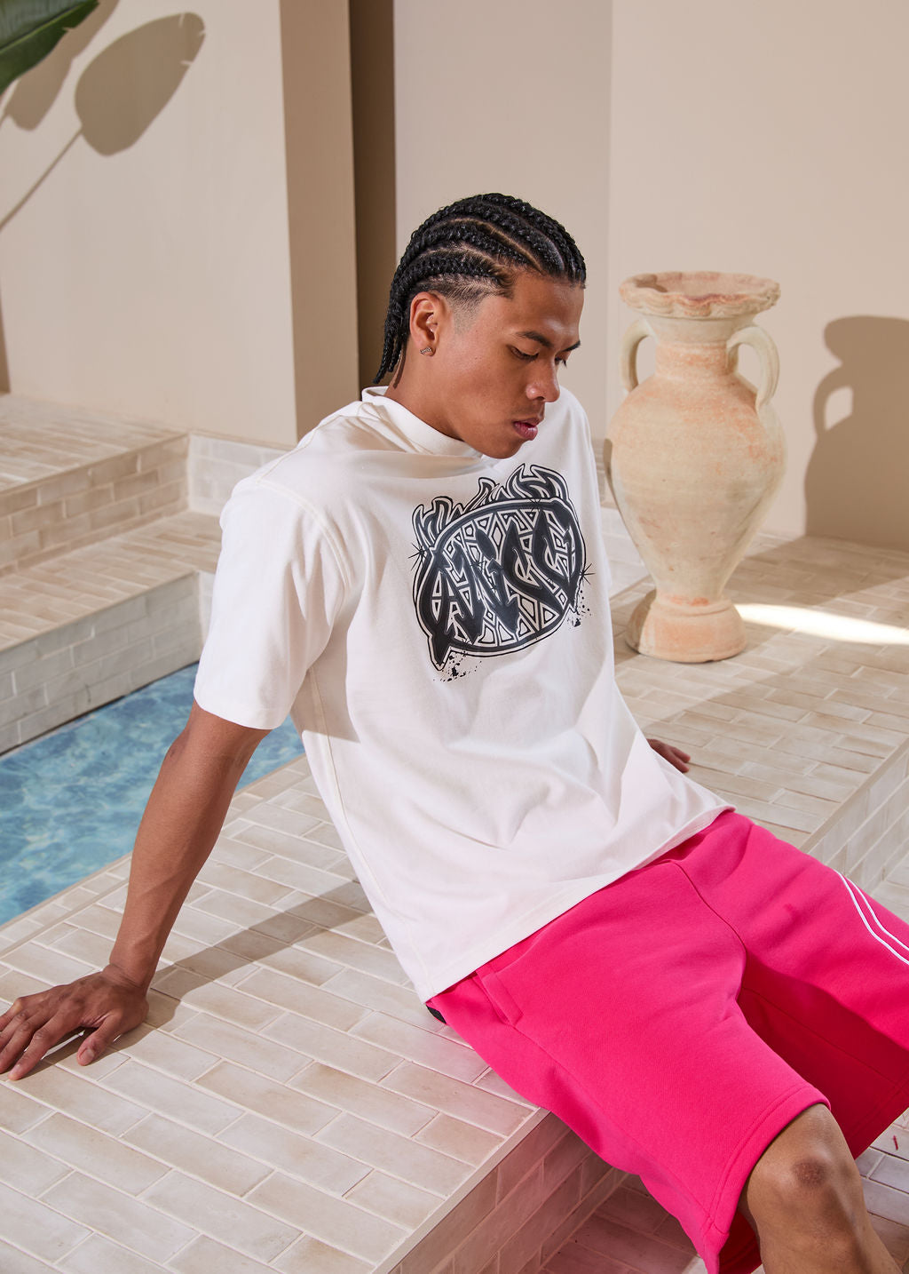 Vallea Grafik-T-Shirt Weiß