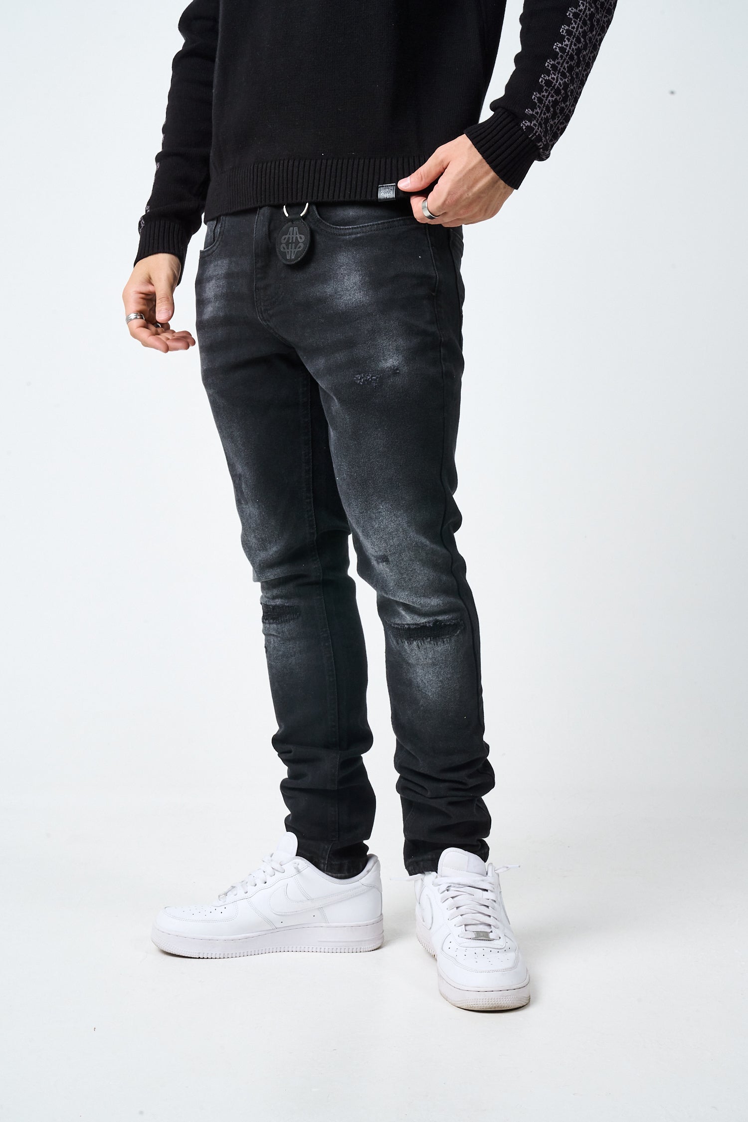 Amicci Premium Quality Men's Ripped Denim Jeans - Italian Styling