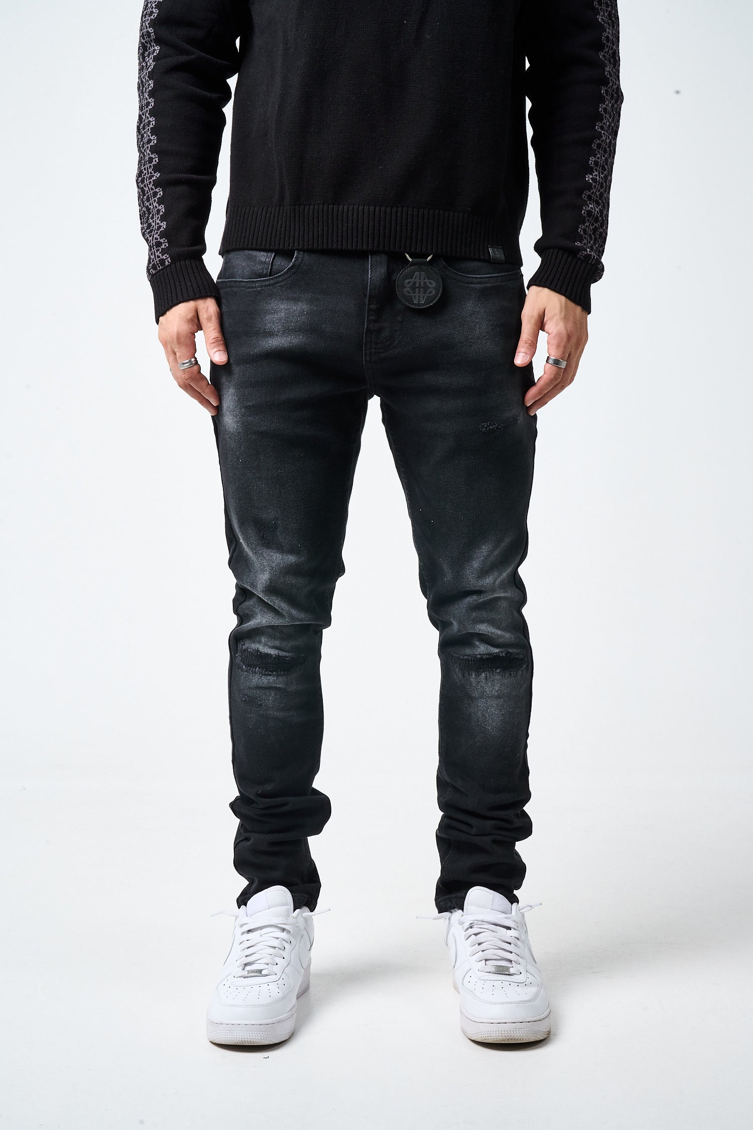 Amicci Premium Quality Men's Ripped Denim Jeans - Italian Styling