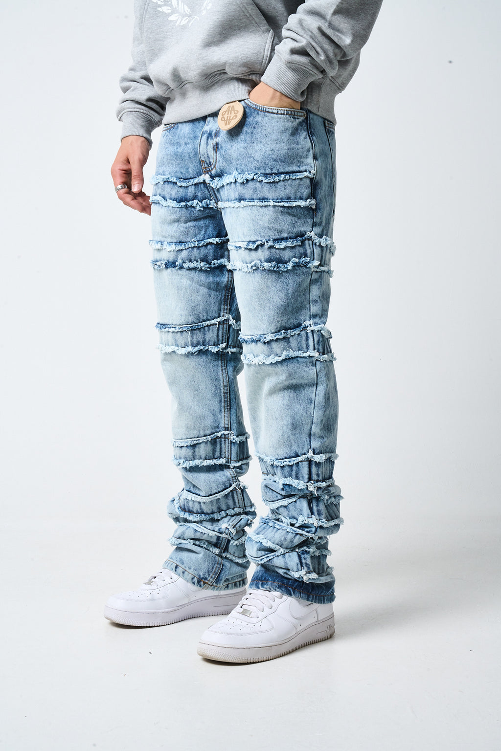 Caspian Stacked Jean Blue