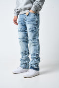 Caspian Stacked Jean Blue
