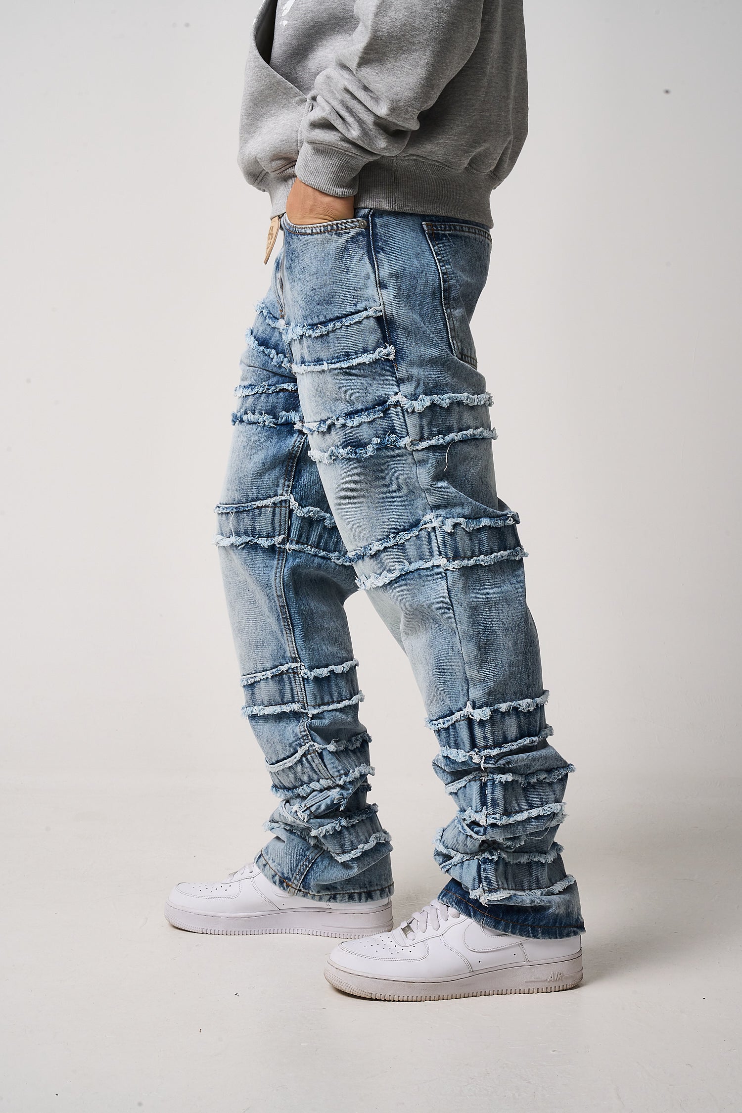 Caspian Stacked Jean Blue