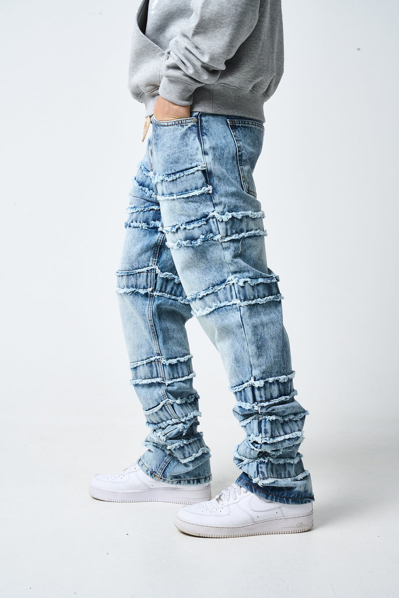 Caspian Stacked Jean Blue