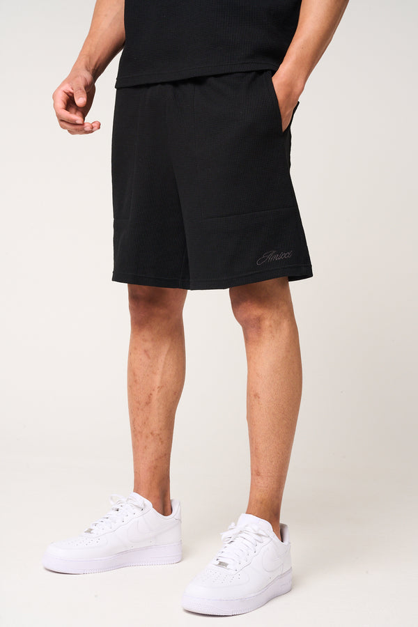 Tempest Waffle Knit Shorts Black