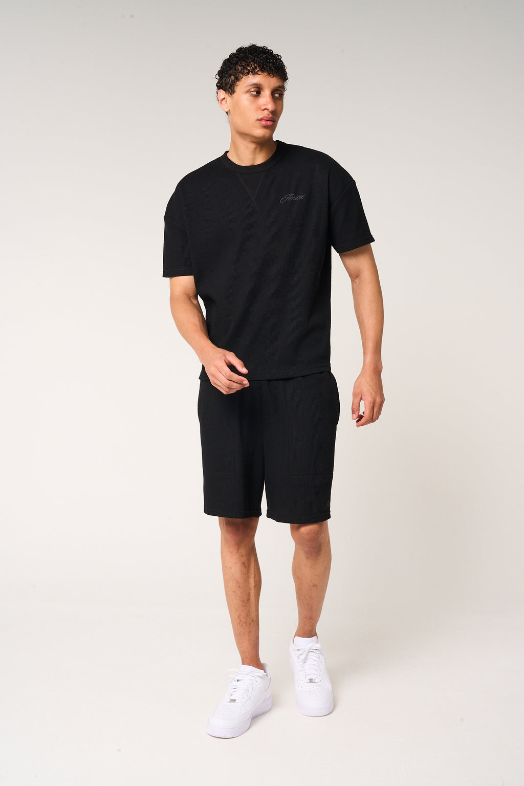 Tempest Waffle Knit T-Shirt Black