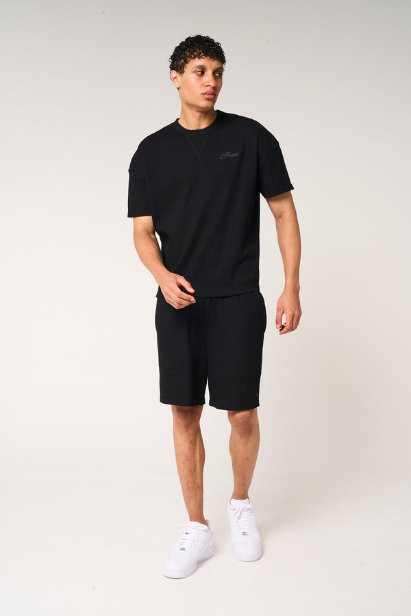 Tempest Waffle Knit T-Shirt Black
