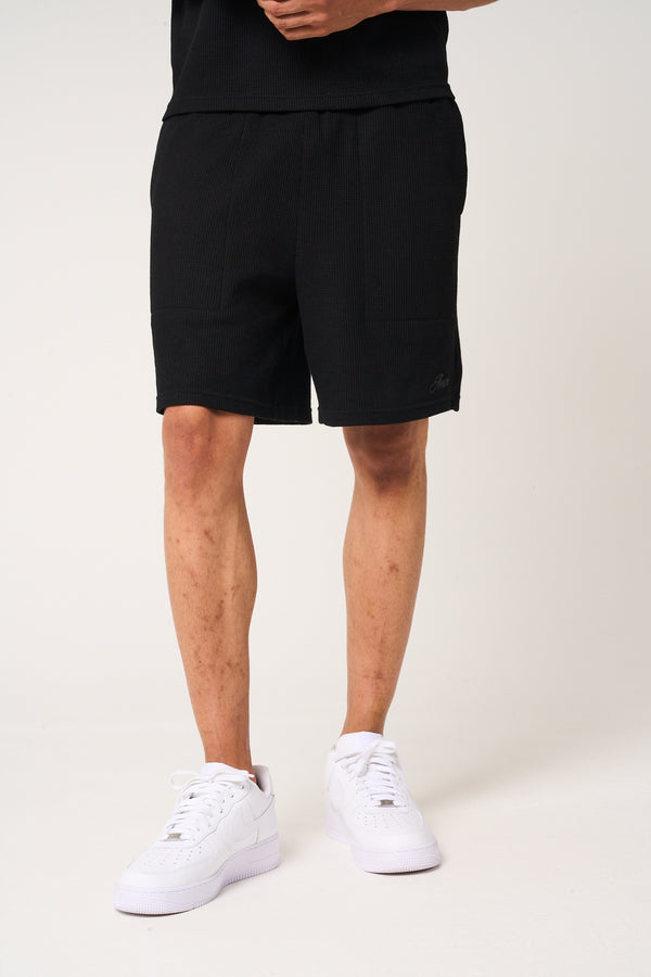 Tempest Waffle Knit Shorts Black