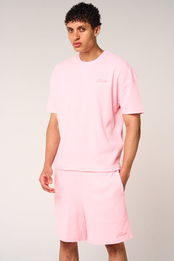 Tempest Waffle Knit Shorts Pink