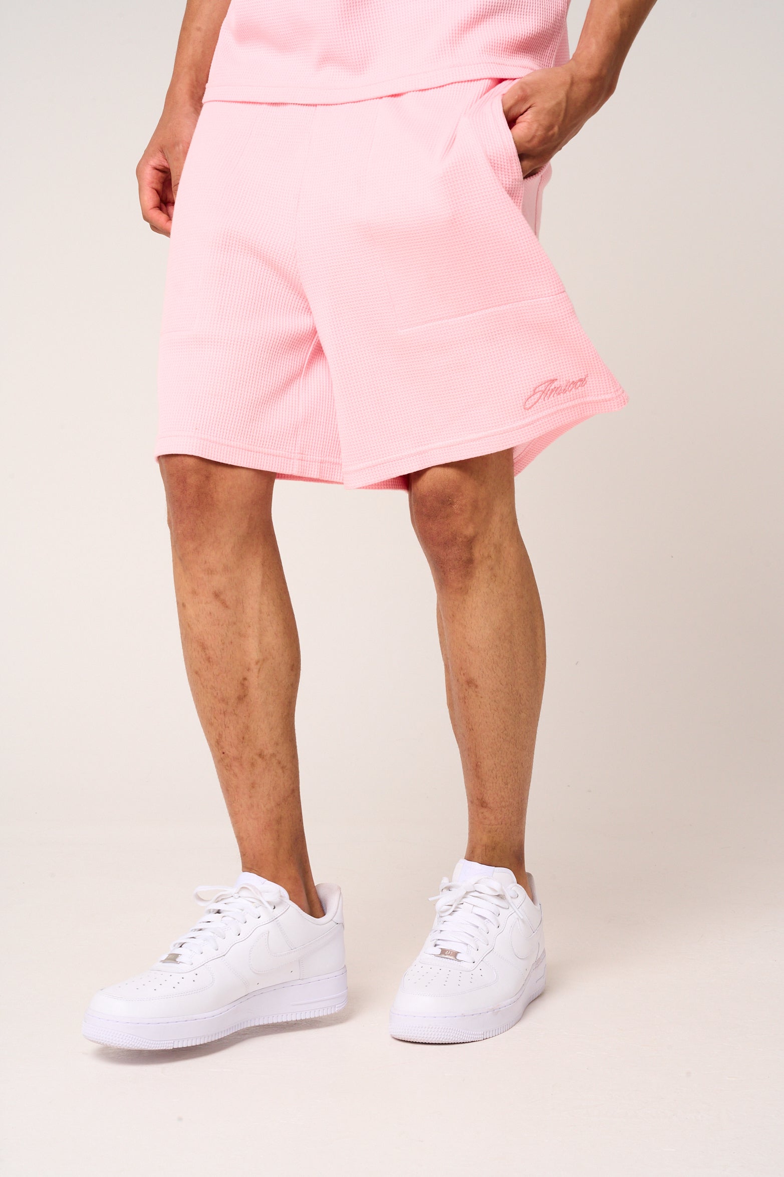 Tempest Waffle Knit Shorts Pink